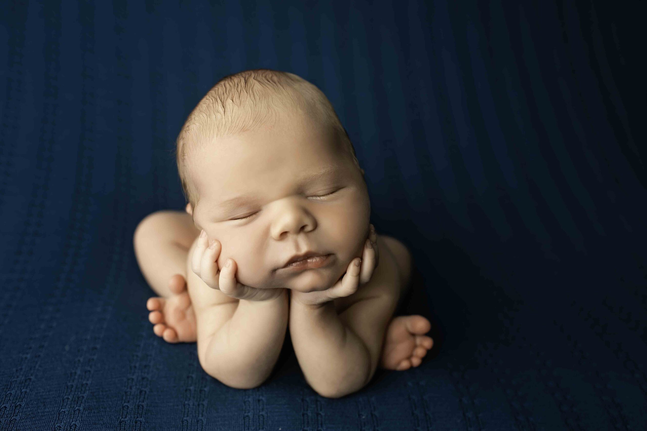 Newborn Baby Boy in Froggy position