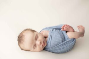 Newborn Baby Boy in blue wrap