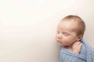 Newborn Baby Boy in blue wrap