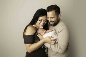 Fort Worth Newborn Baby Girl with mom and dad 