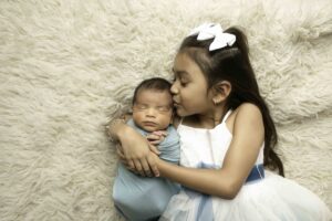 Newborn Baby Boy with big sister