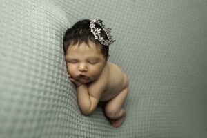 Newborn Baby Girl with Tiara 