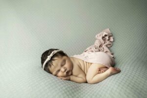 Newborn Baby Girl with Pink Wrap 
