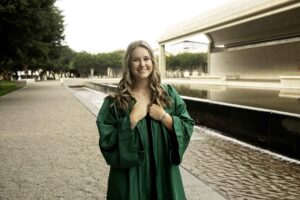 Senior Session with Girl in Fort Worth  with Cap and Gown 