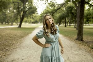 Senior Session with Girl in Fort Worth  at Trinity Park 