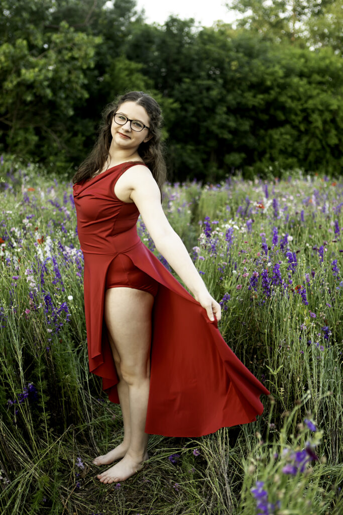 A natural and vibrant wildflower photoshoot in Richardson, TX, showcasing the beauty of the subject and surroundings, captured by Chunky Monkey Photography