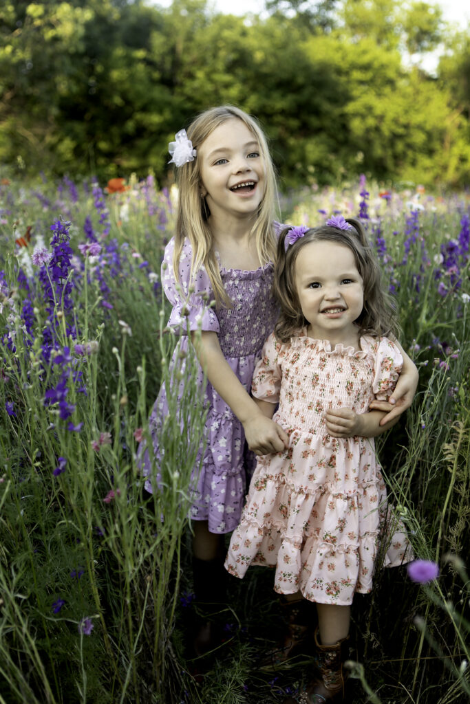 A vibrant moment in a field of wildflowers in Richardson, TX, beautifully captured by Chunky Monkey Photography