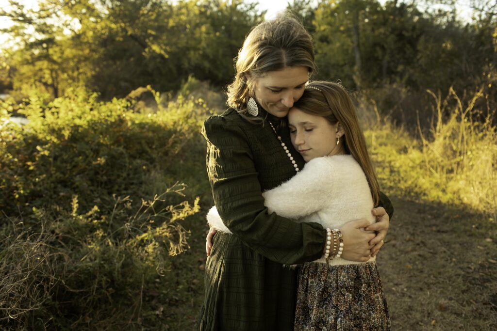 Parent sharing a special moment with their child at Northwest Community Park, surrounded by nature