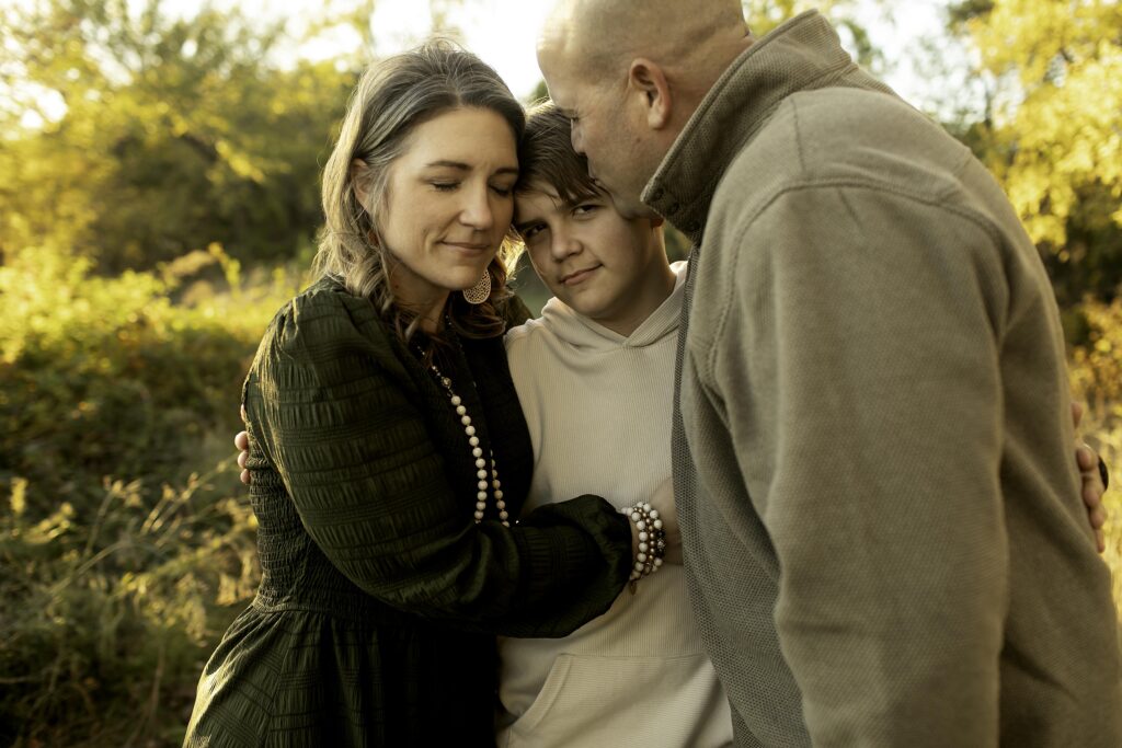 Parent sharing a special moment with their child at Northwest Community Park, surrounded by nature